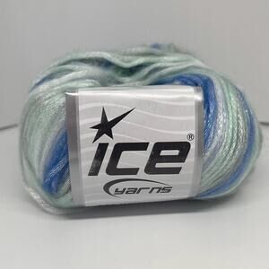ICE Yarns Picasso Yarn, Blue White Gray Mint Variegated